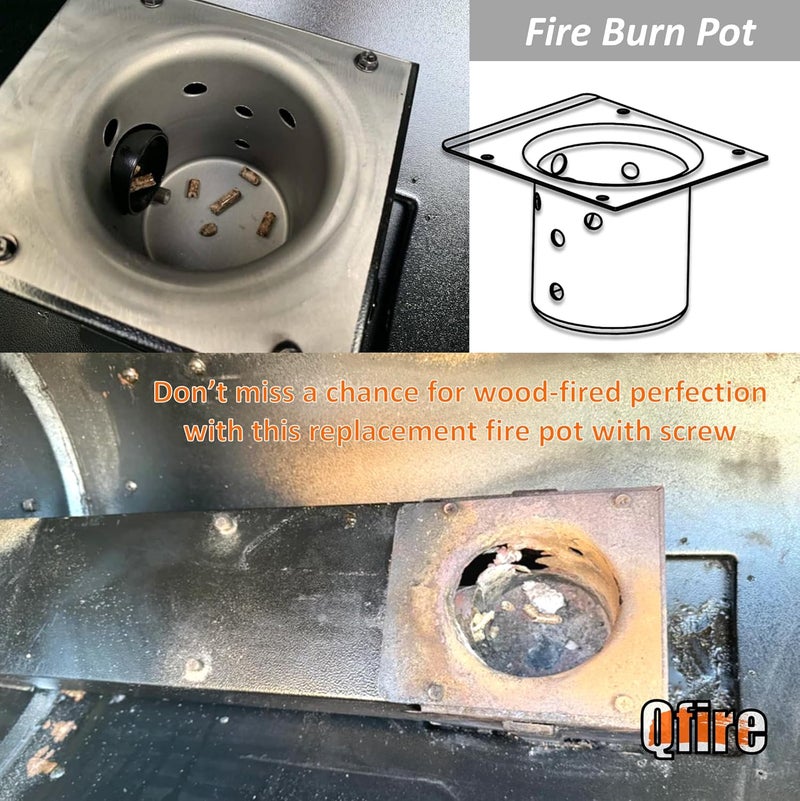 Qfire Fire Burn Pot for Pit Boss Pro 1150/1160 Pellet Grill, Firepot for Pit Boss PB1150PS2, PB1600PS1, PB1150PS3 Wood Pellet Grill - Image 5
